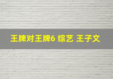 王牌对王牌6 综艺 王子文